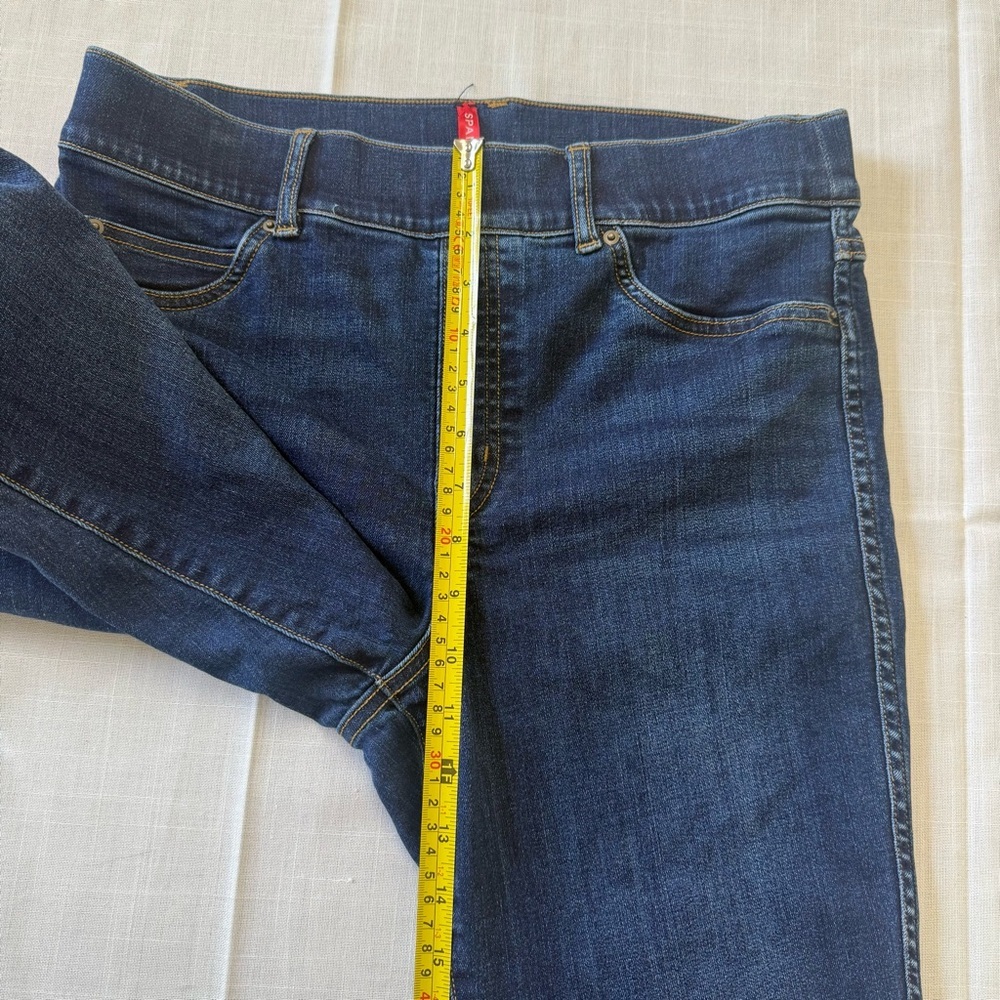 SPANX Ankle Length Skinny Jeans Dark Wash Denim Pull On Women’s Size L - Picture 5 of 11